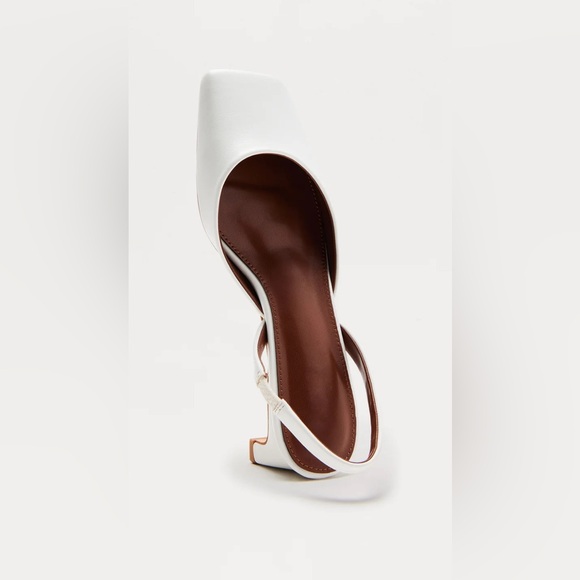 White Square-Toe Slingbacks - Picture 3 of 4